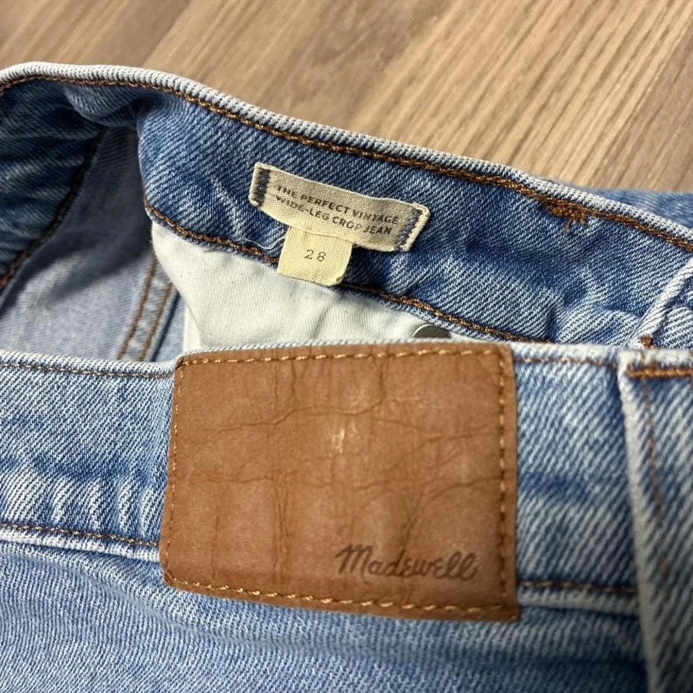 Madewell The Perfect Vintage Wide Leg Crop Jean in Caitlin Wash Blue Size 28 - Picture 6 of 8